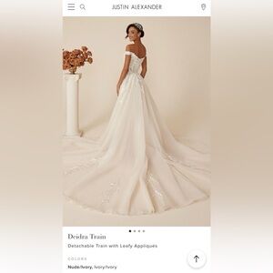 Justin Alexander Deidra Detachable Train for Wedding Dress